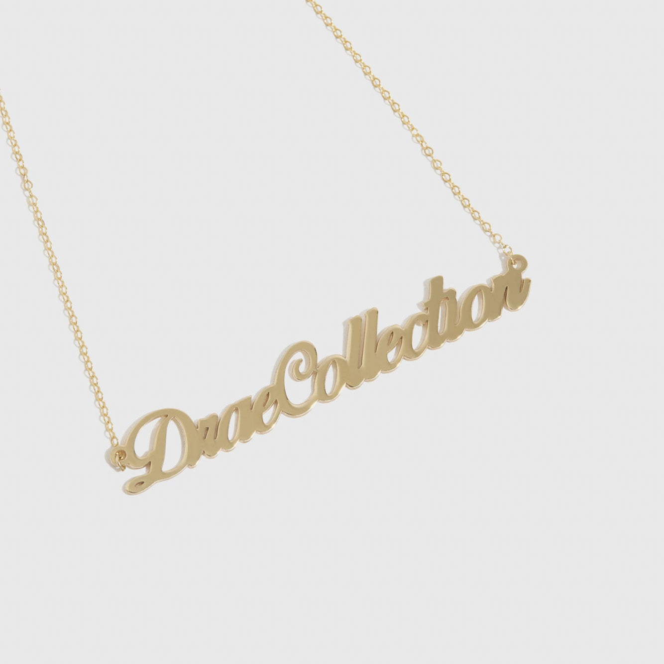 Personalized Cursive Font Nameplate Necklace