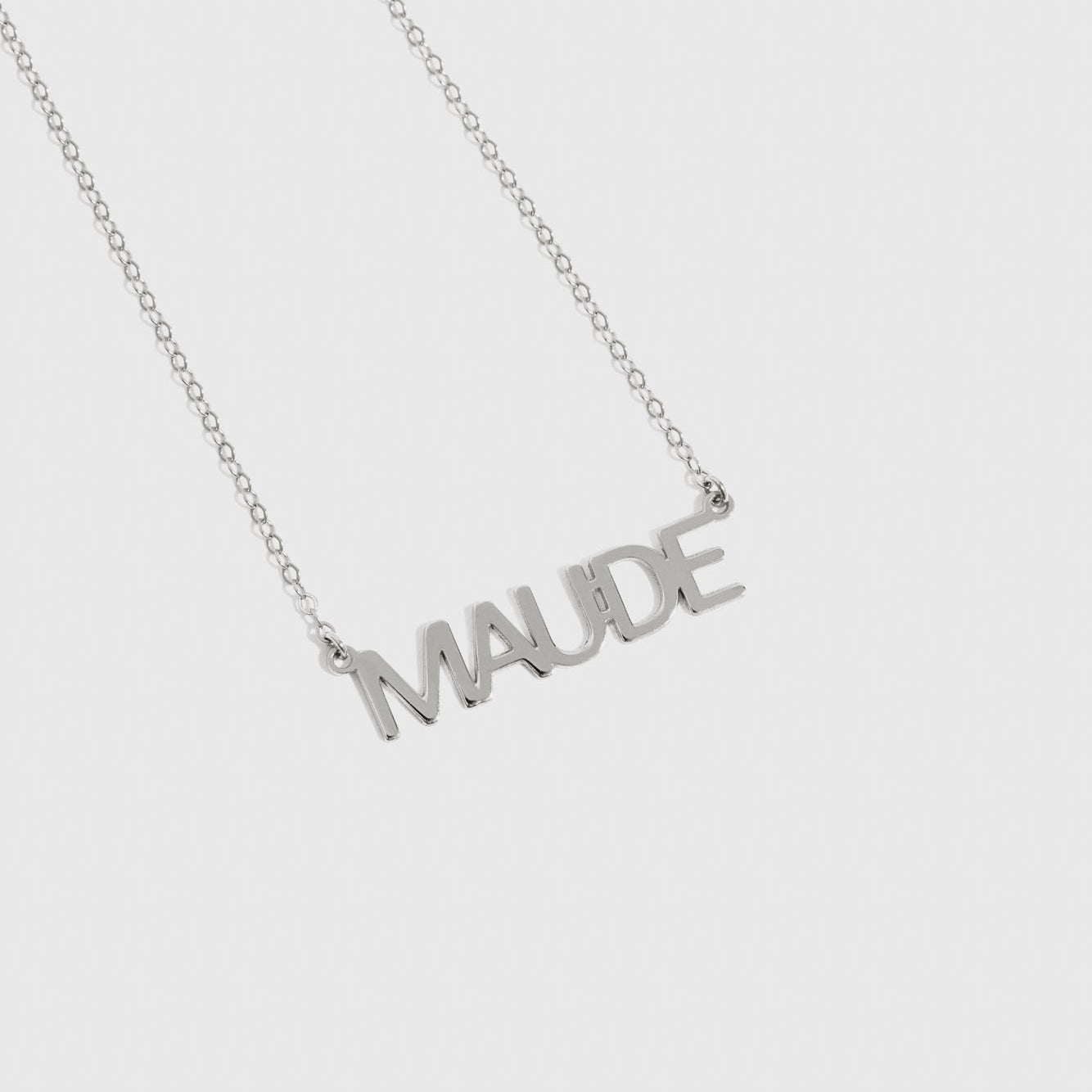 Personalized Block Font Nameplate Necklace