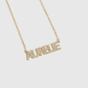Personalized Pavé Block Font Nameplate Necklace