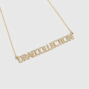 Personalized Pavé Block Font Nameplate Necklace