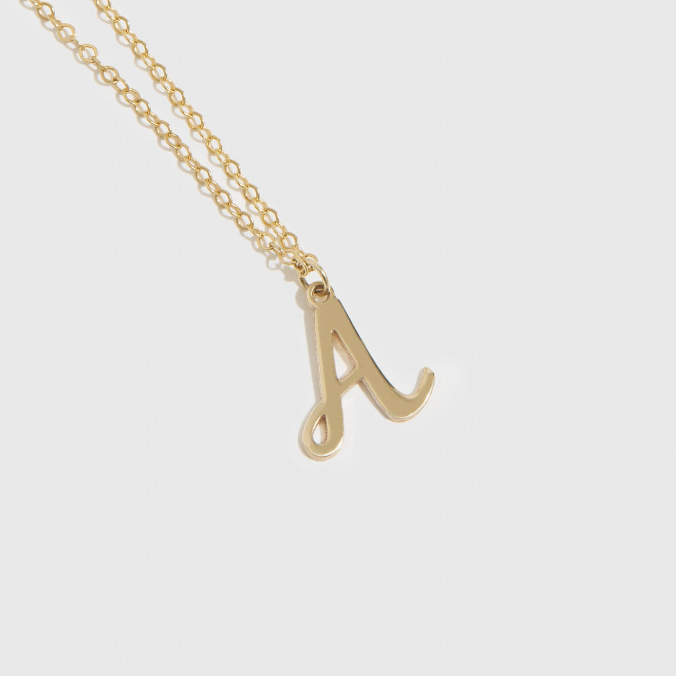 Cursive Font Letter Pendant Necklace
