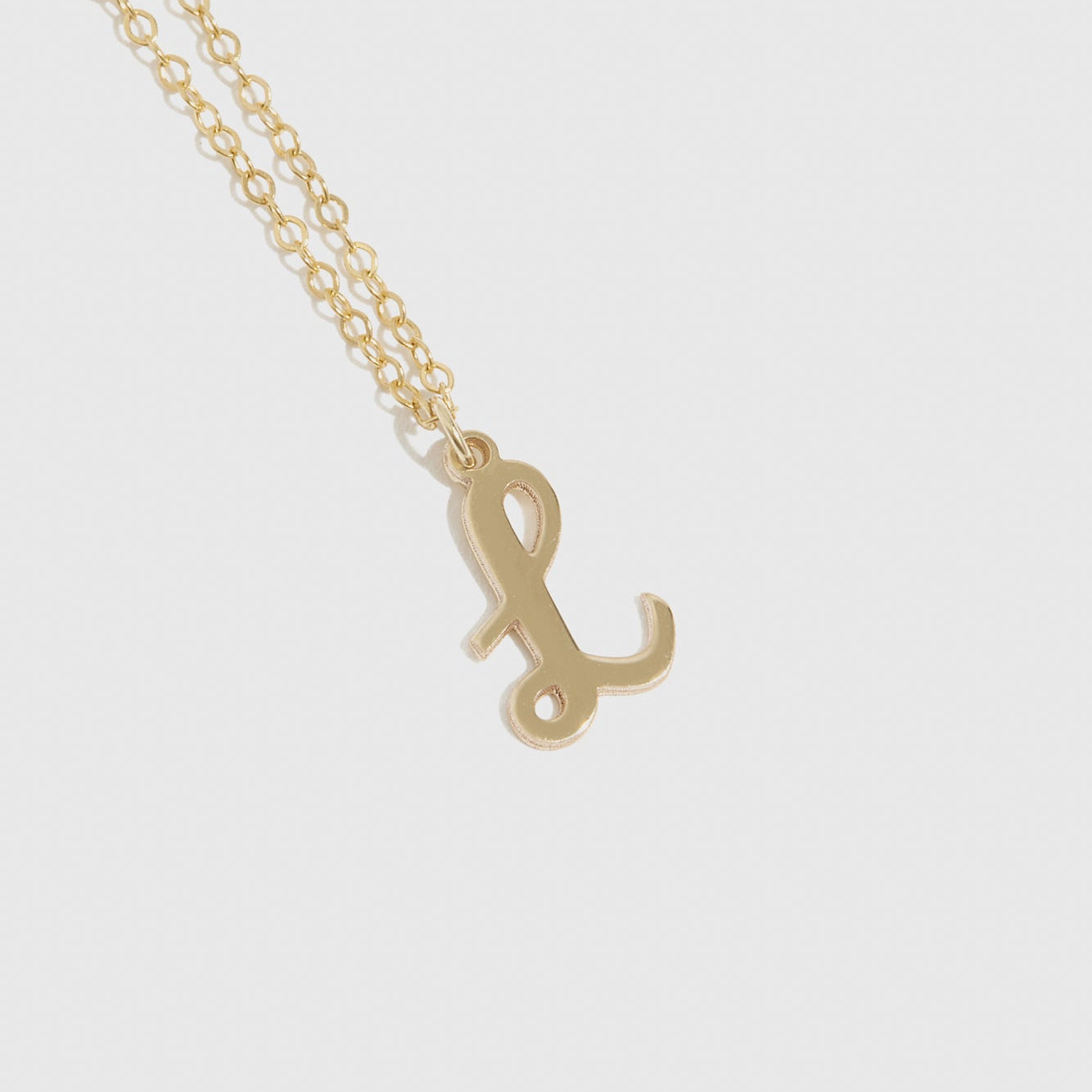 Cursive Font Letter Pendant Necklace