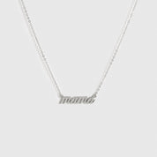 Sterling silver 925 Mama bare necklace, shown on a plain background.