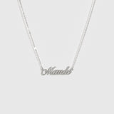 Personalized Cursive Font Nameplate Necklace