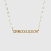 Personalized Pavé Block Font Nameplate Necklace