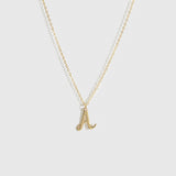 Cursive Font Letter Pendant Necklace
