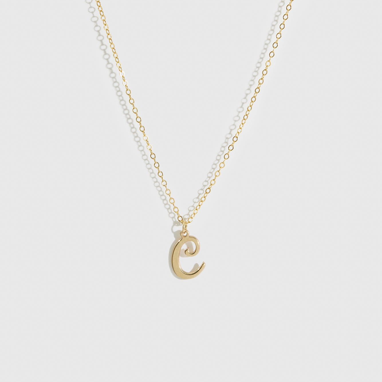 Cursive Font Letter Pendant Necklace