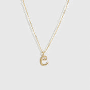 Cursive Font Letter Pendant Necklace