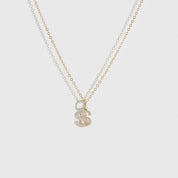 Block Font Pavé Letter Pendant Necklace