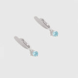 Birthstone Huggies Aquamarine