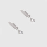 Birthstone Huggies White Topaz