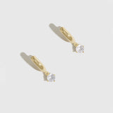 Birthstone Huggies White Topaz