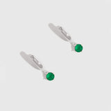 Birthstone Huggies Emerald
