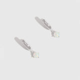 Birthstone Huggies Opal
