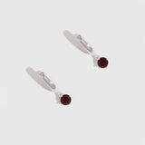 Birthstone Huggies Garnet