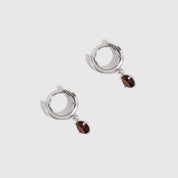 Birthstone Huggies Garnet