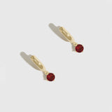 Birthstone Huggies Ruby