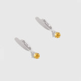 Birthstone Huggies Citrine