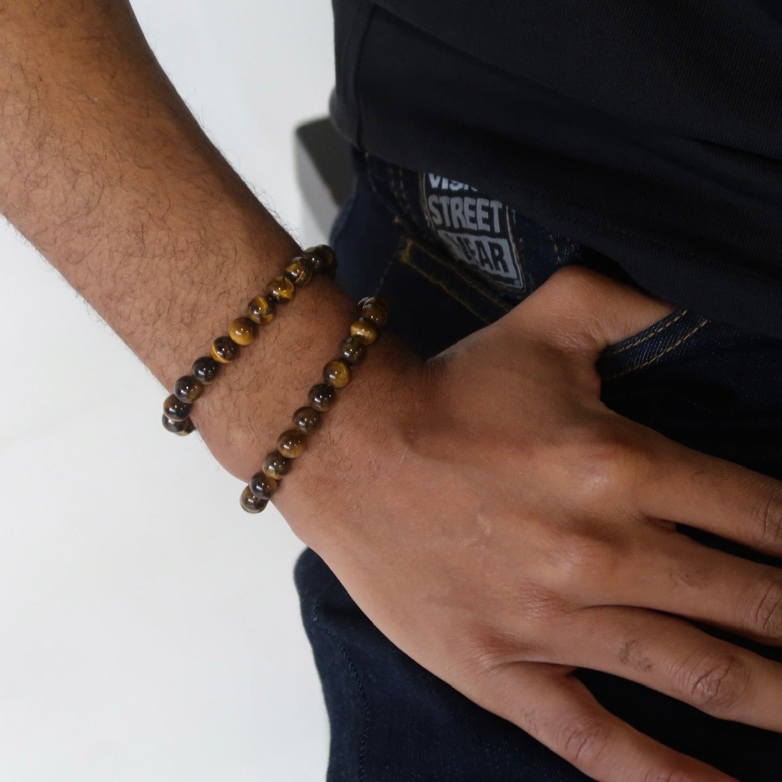 Bracelet Perles Œil de Tigre Homme