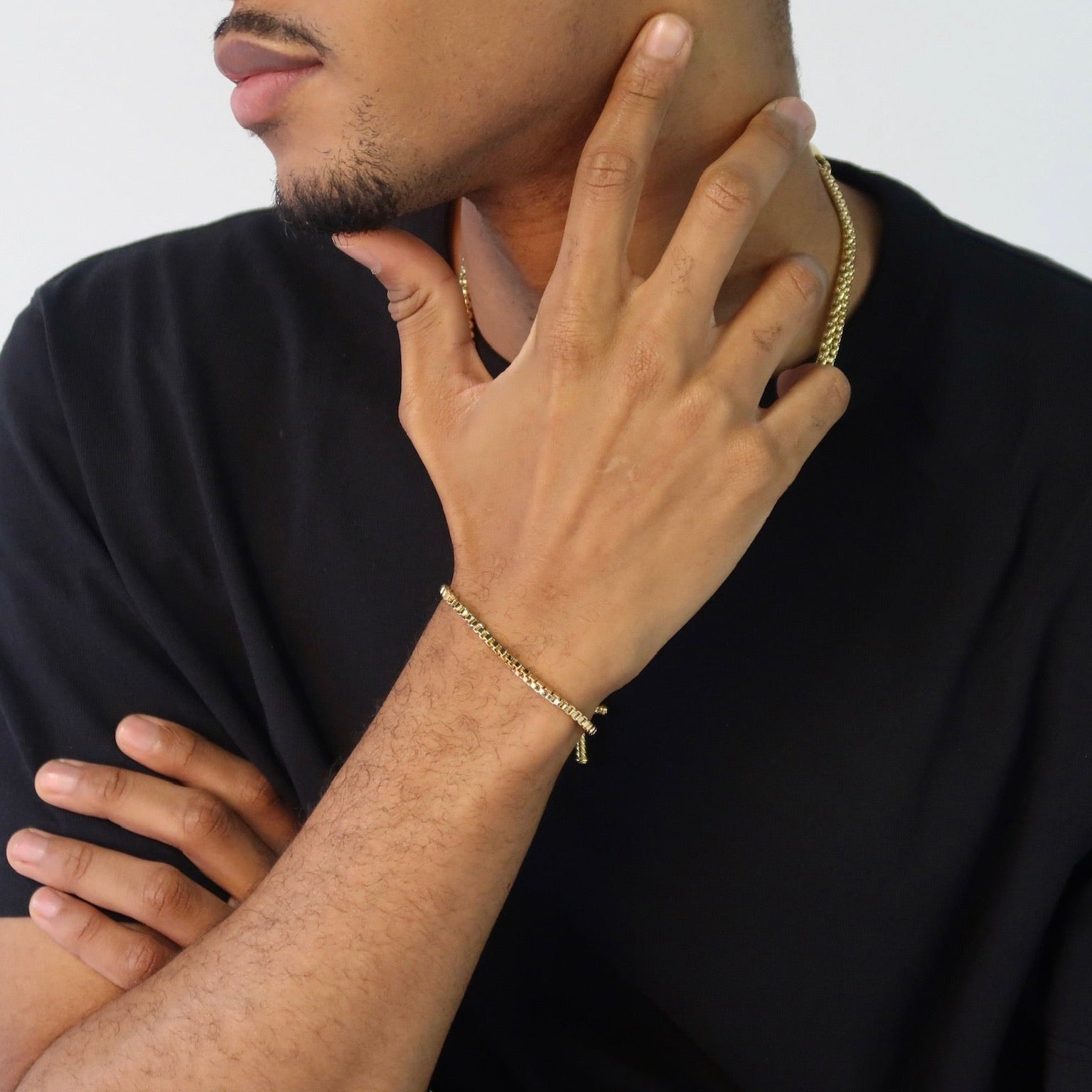 Men Box Chain Bracelet
