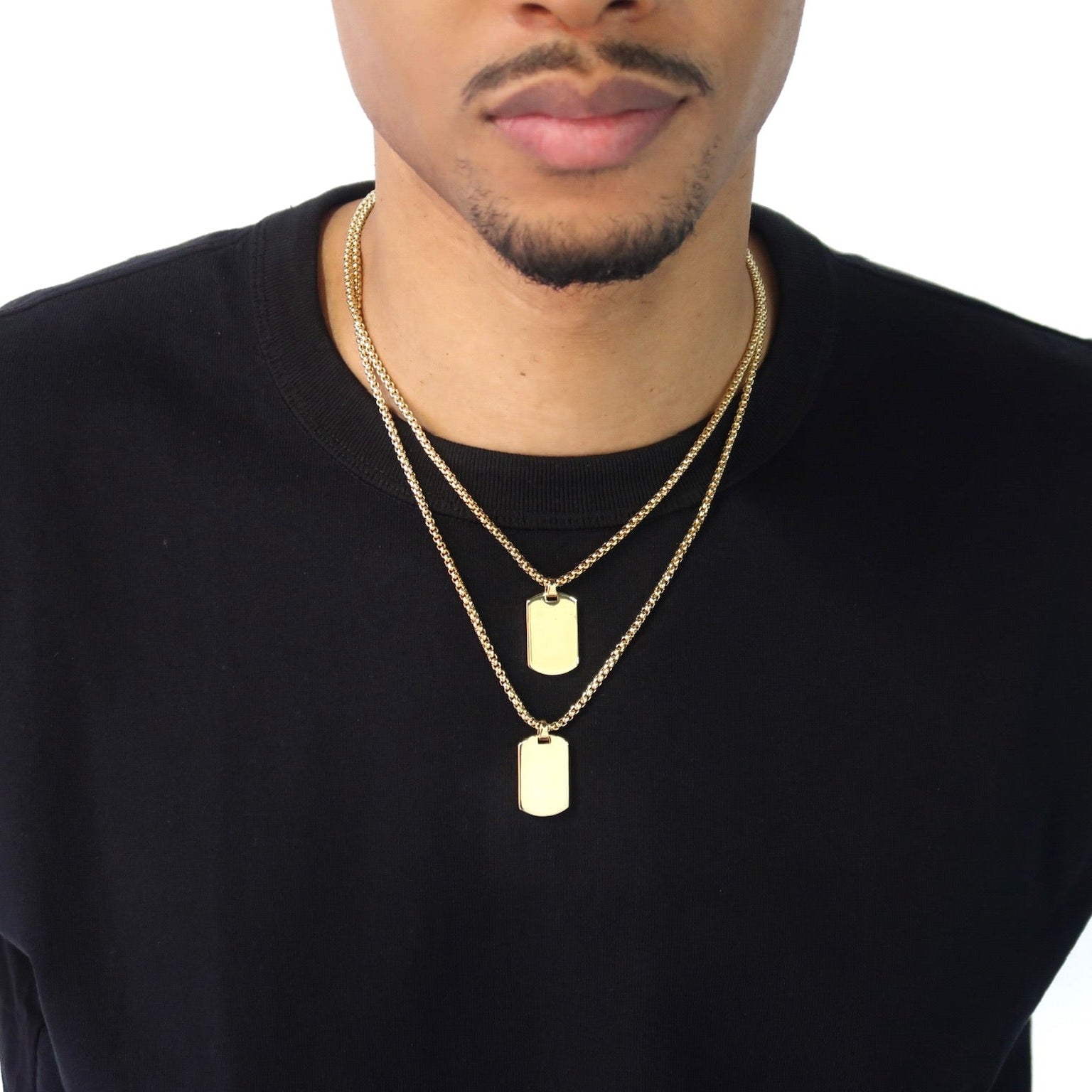 Men Dog Tag Pendant Necklace