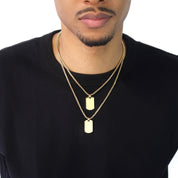 Men Dog Tag Pendant Necklace