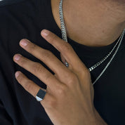 Bague Chevalière Carrée Homme