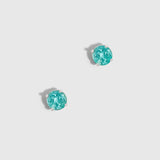 Boutons d'Oreilles Pierre de Naissance Topaze Bleue