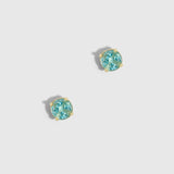 Boutons d'Oreilles Pierre de Naissance Topaze Bleue