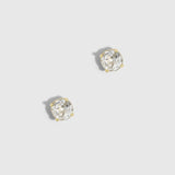 Boutons d'Oreilles Pierre de Naissance Topaze Blanche