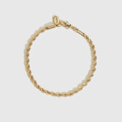 14k gold plated rope bracelet, shown on a plain background.