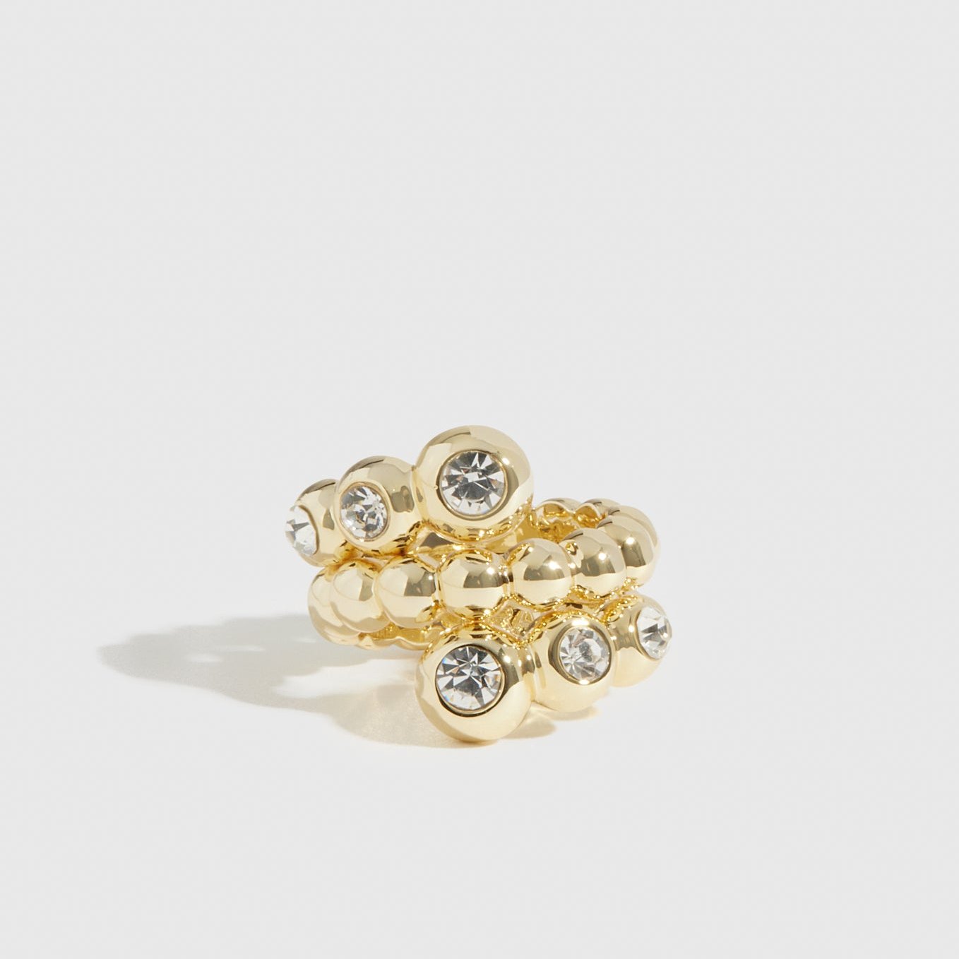 14k gold plated serpentine puffy ring, shown on a plain background.