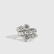 Silver plated serpentine puffy ring, shown on a plain background.