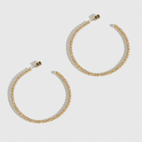 Maxi Pavé Braided Hoops