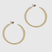 14k gold plated maxi bare braided hoops, shown on a plain background.
