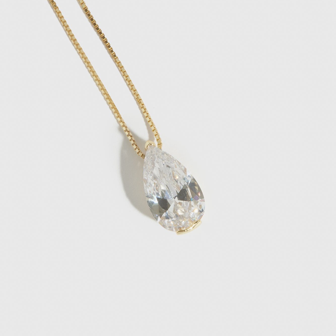 Collier Pendentif Goutte Solitaire