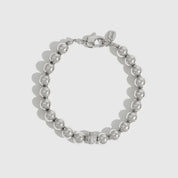 Silver plated refined bracelet with cubic zirconia, shown on a plain background.