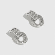 Silver plated twist stud earrings, shown on a plain background.