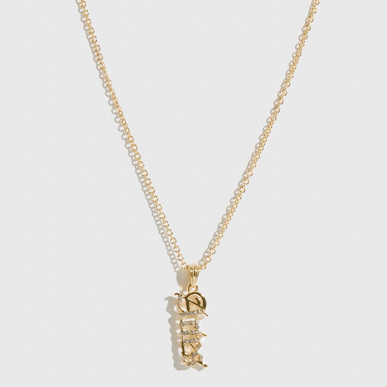 14k gold plated sterling silver 925 zodiac pendant necklace with cubic zirconia, shown on a plain background.
