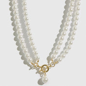 14k gold plated Renaissance pearls choker with pearls, shown on a plain background.
