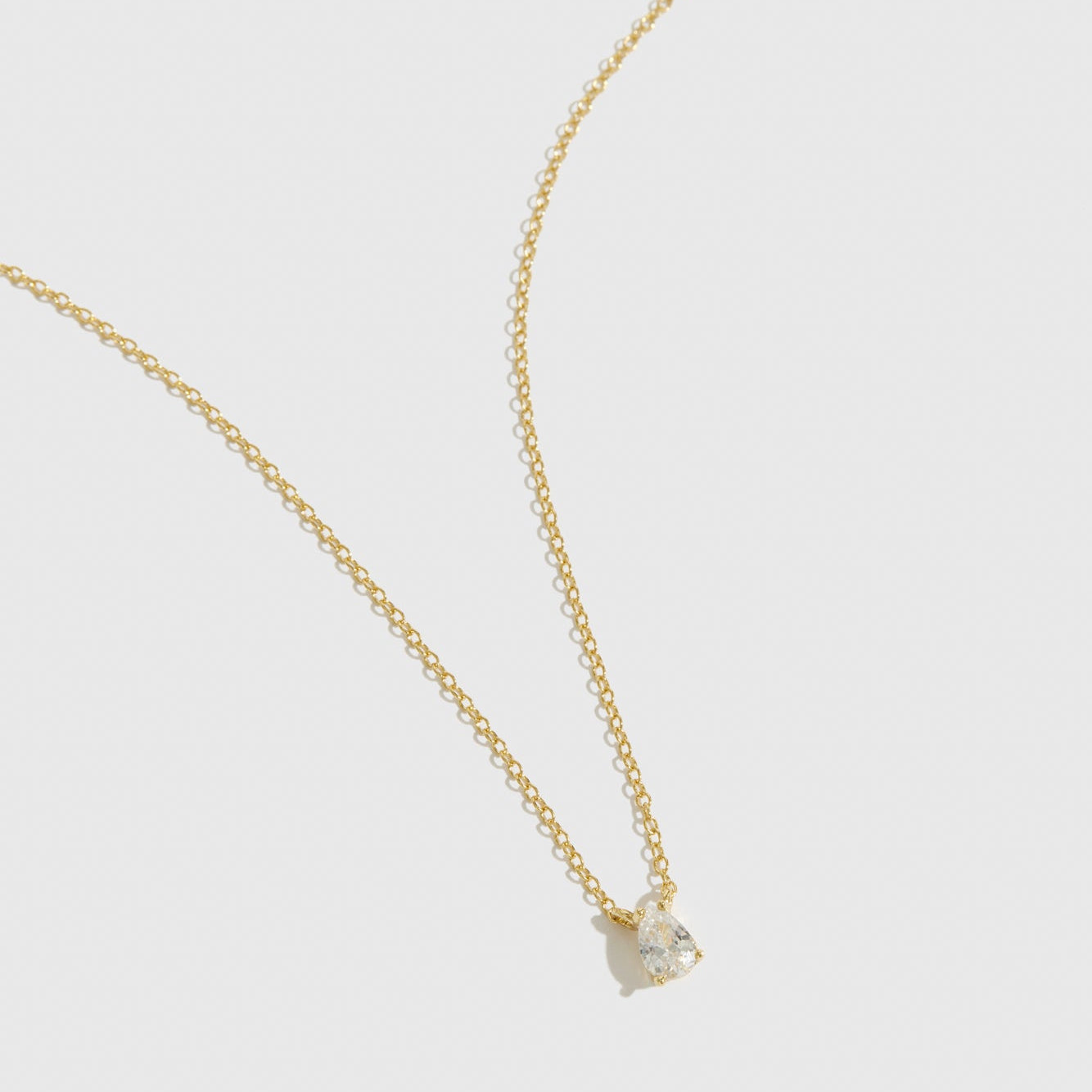 Mini Teardrop-Cut Solitaire Necklace