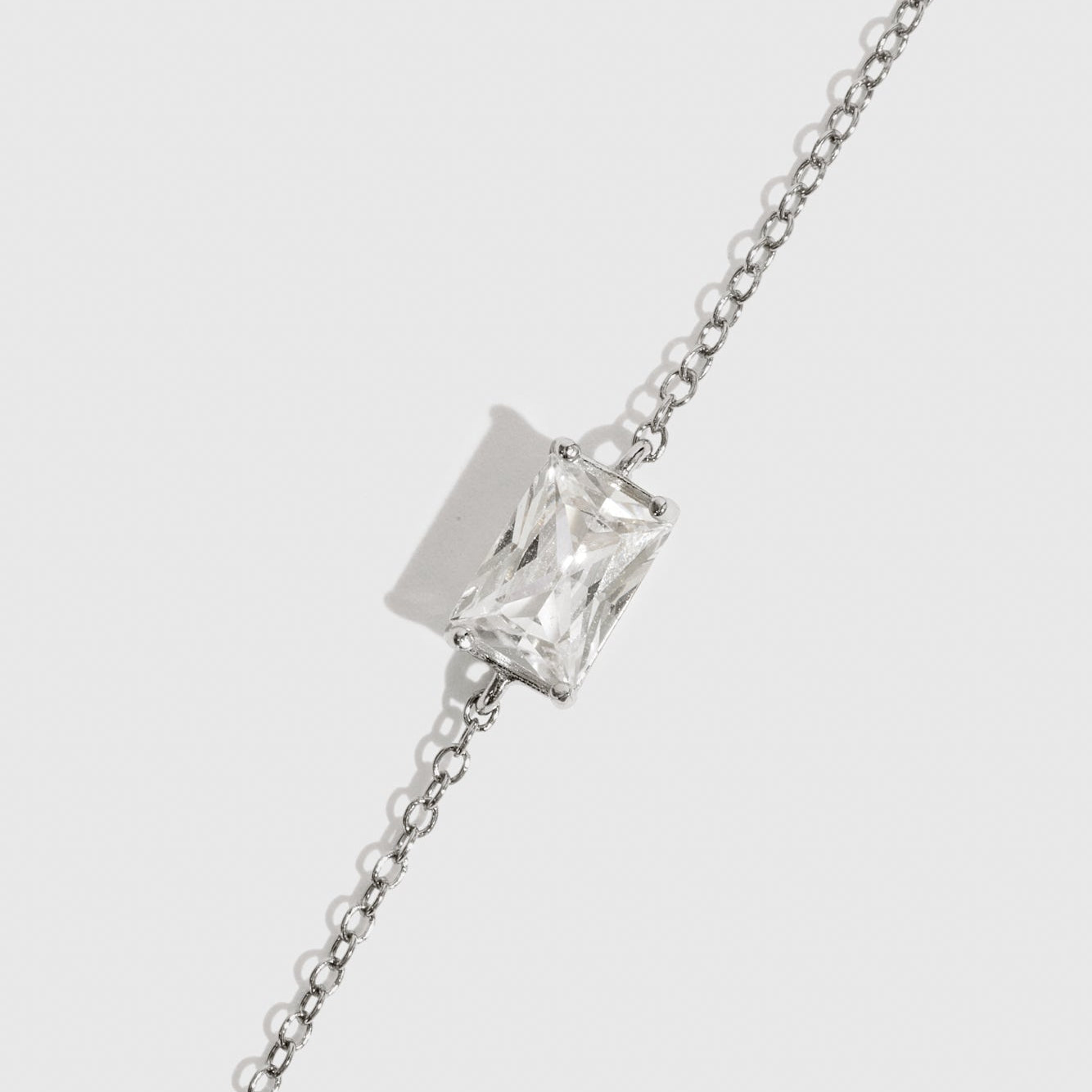 Baguette-Cut Solitaire Necklace