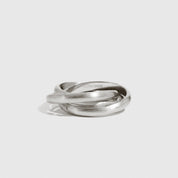 Sterling silver 925 eternal trio matte ring, shown on a plain background.