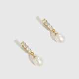 Freshwater Pearl Pavé Huggies