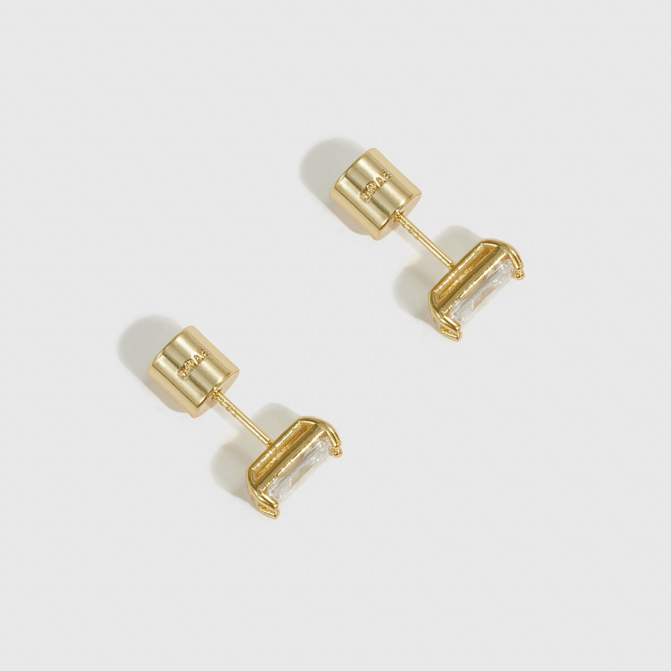 Boutons d'Oreilles Baguette Solitaire