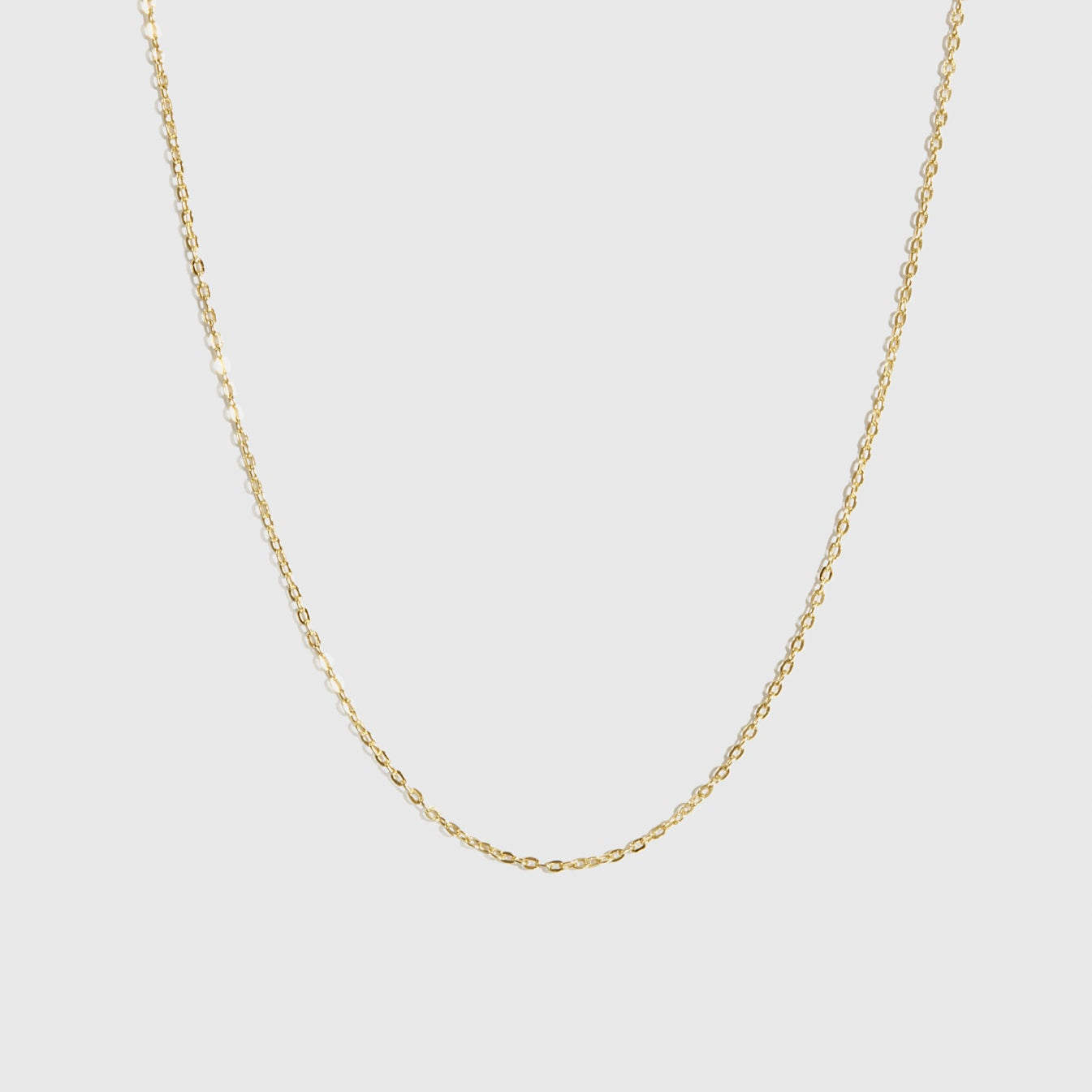 14k gold plated sterling silver 925 cable chain necklace, shown on a plain background.