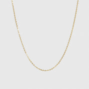 14k gold plated sterling silver 925 cable chain necklace, shown on a plain background.