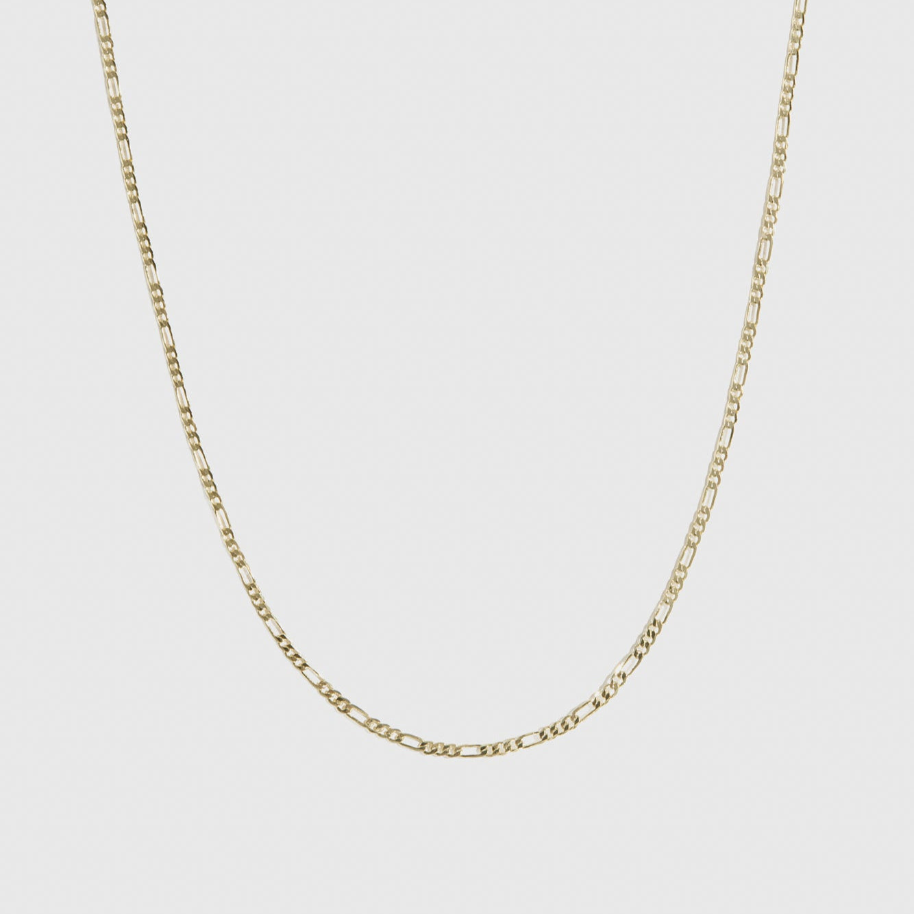 14k gold plated sterling silver 925 Figaro chain necklace, shown on a plain background.