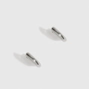 Sterling silver 925 mini plain huggie earrings, shown on a plain background.