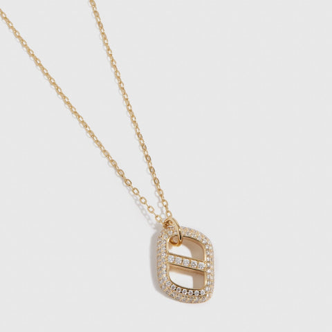 Pavé Monogram Pendant